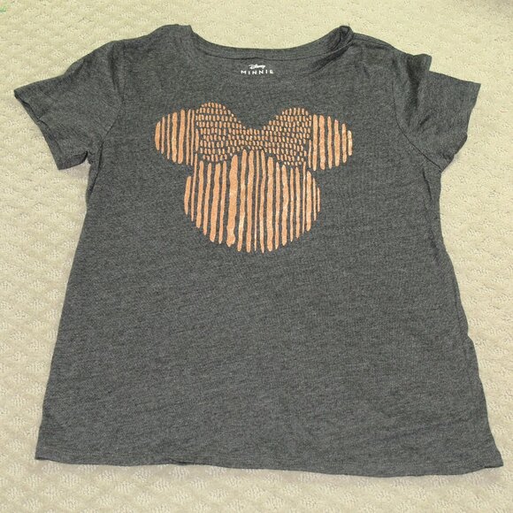 Disney Tops - NWOT Disney Minnie Mouse Gray And Metallic Rose Gold Short Sleeve Shirt Small